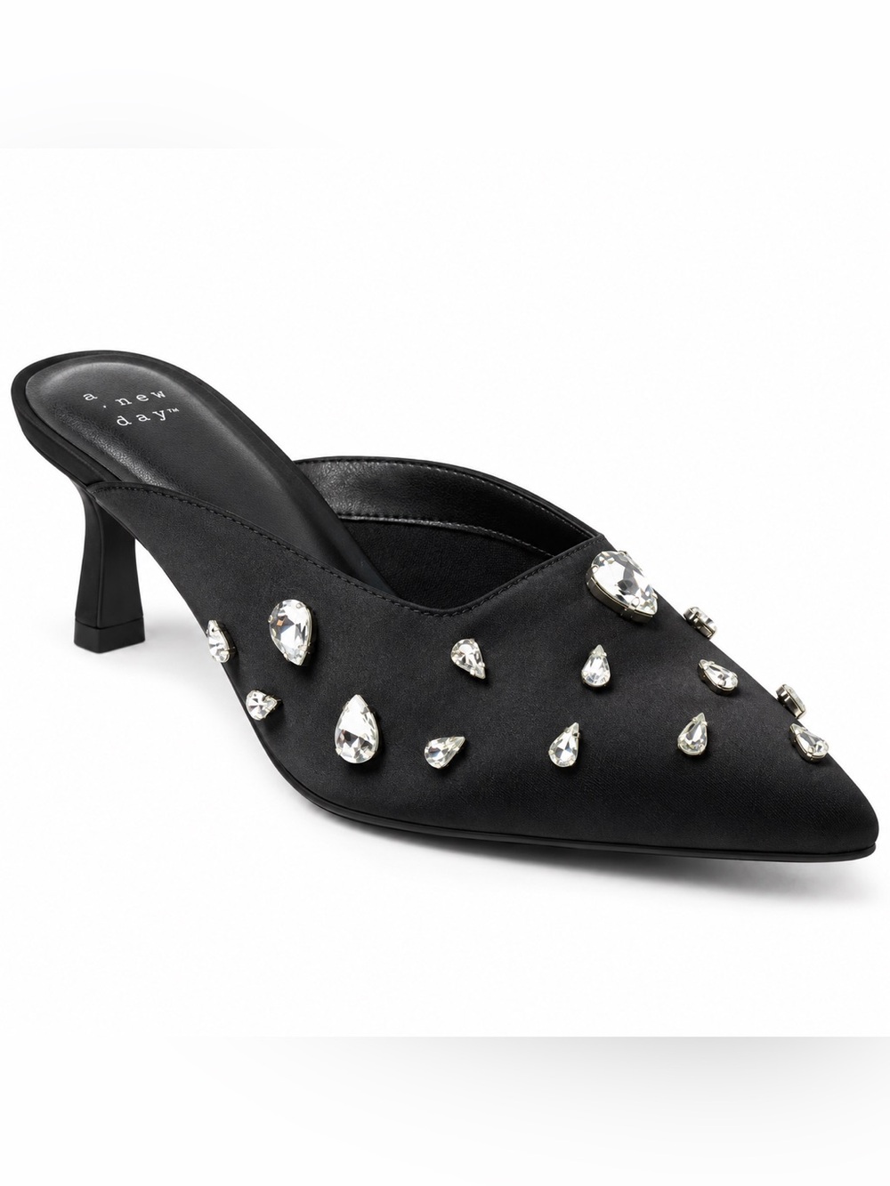 KATIA Black Jeweled Mule Heels - Women